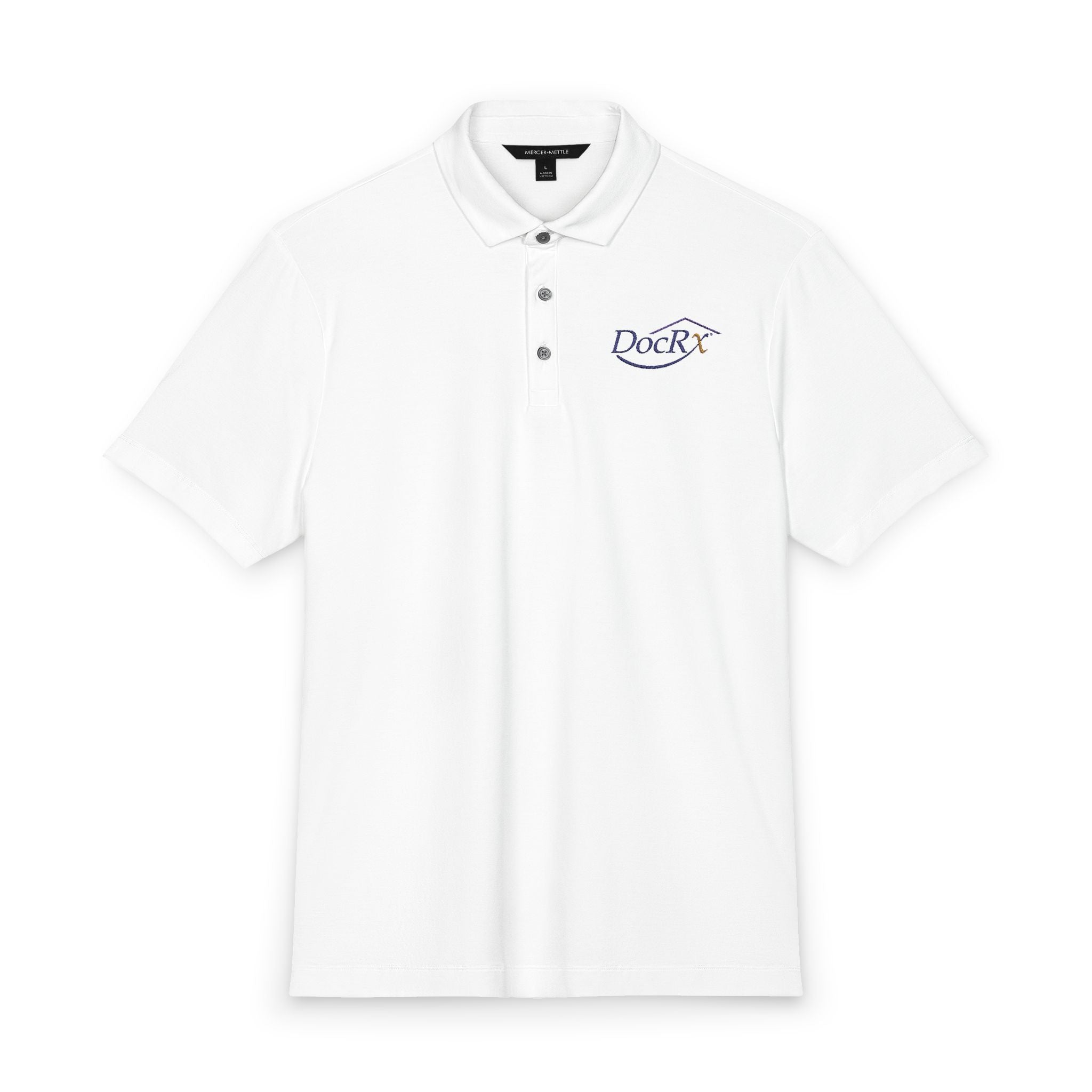 DocRx White Stretch Jersey Polo